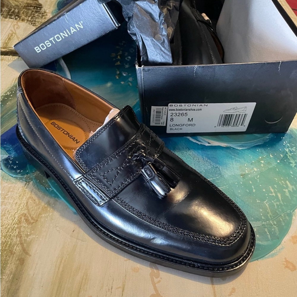 Bostonian Black Leather Men's Loafers